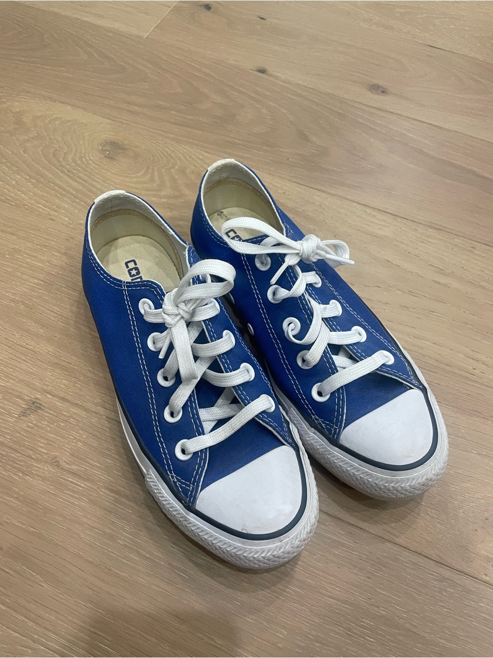 Converse Low Top Canvas Sneakers in Blue